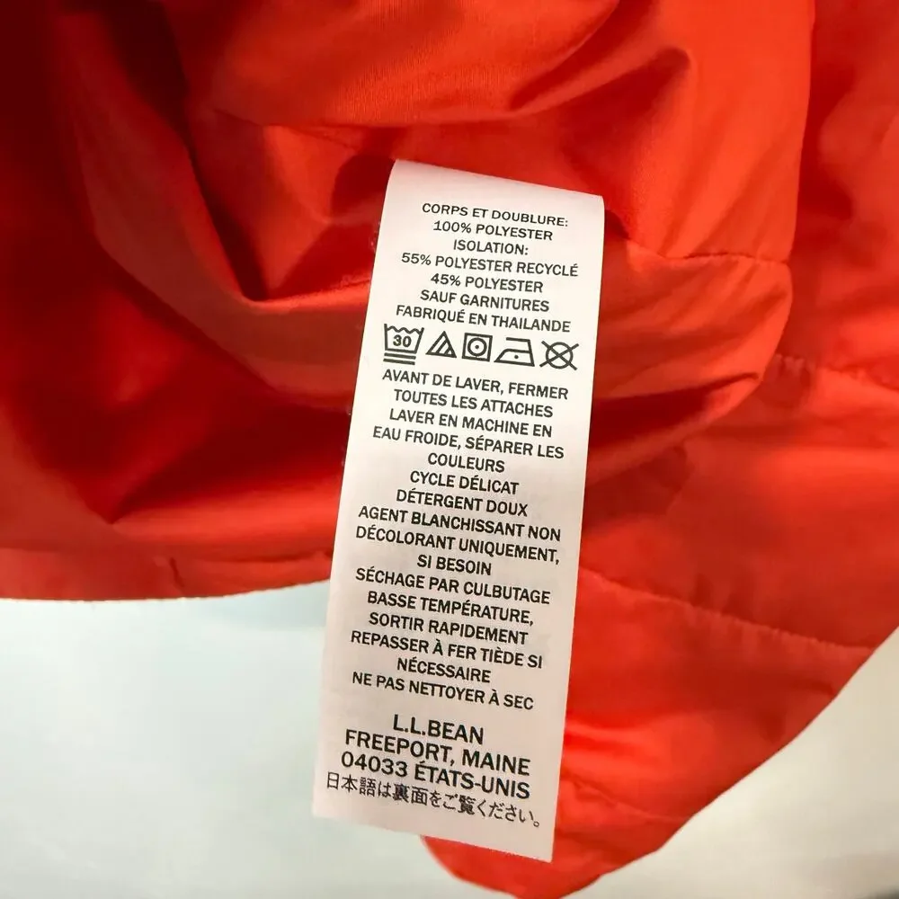 L.L.Bean‎ Men's Mountain Classic Puffer Jacket Orange M Reg Lightweight
